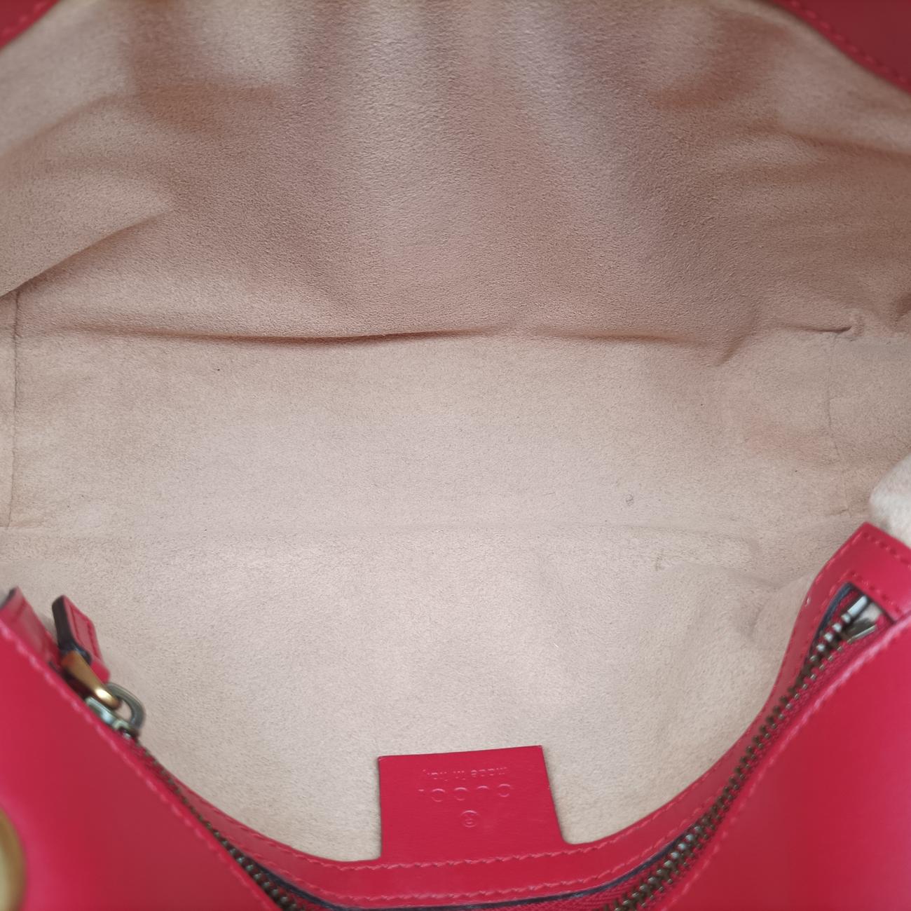 Pre-owned Gucci GG Marmont Red Leather 443497 shoulderbag | stylenewstar