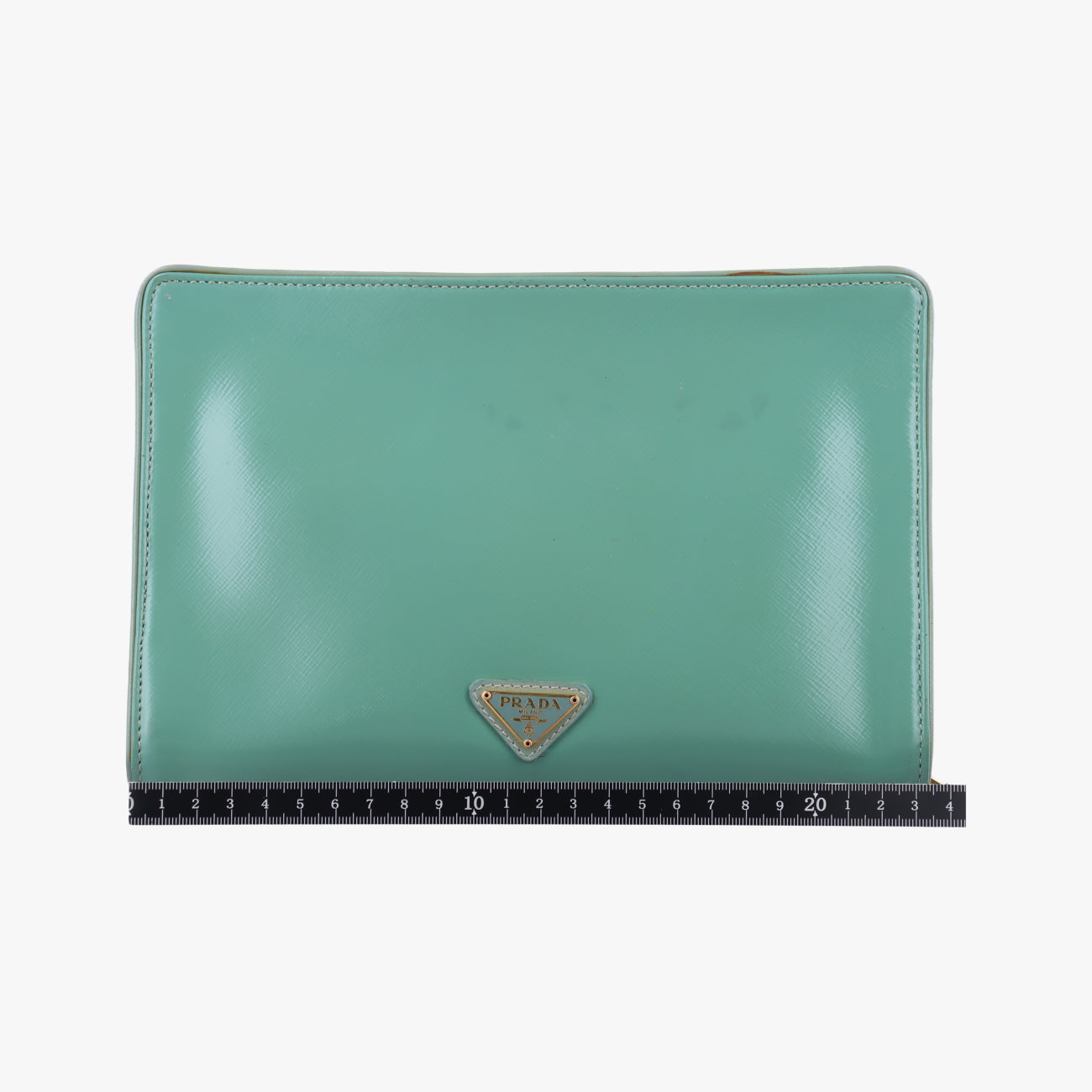 Pre-owned Prada Stylish Green×White×Yellow Patent  shoulderbag | stylenewstar