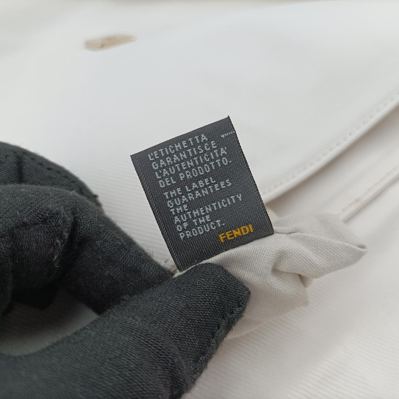 Pre-owned Fendi Mia Flap White Canvas 8BT163 shoulderbag | stylenewstar