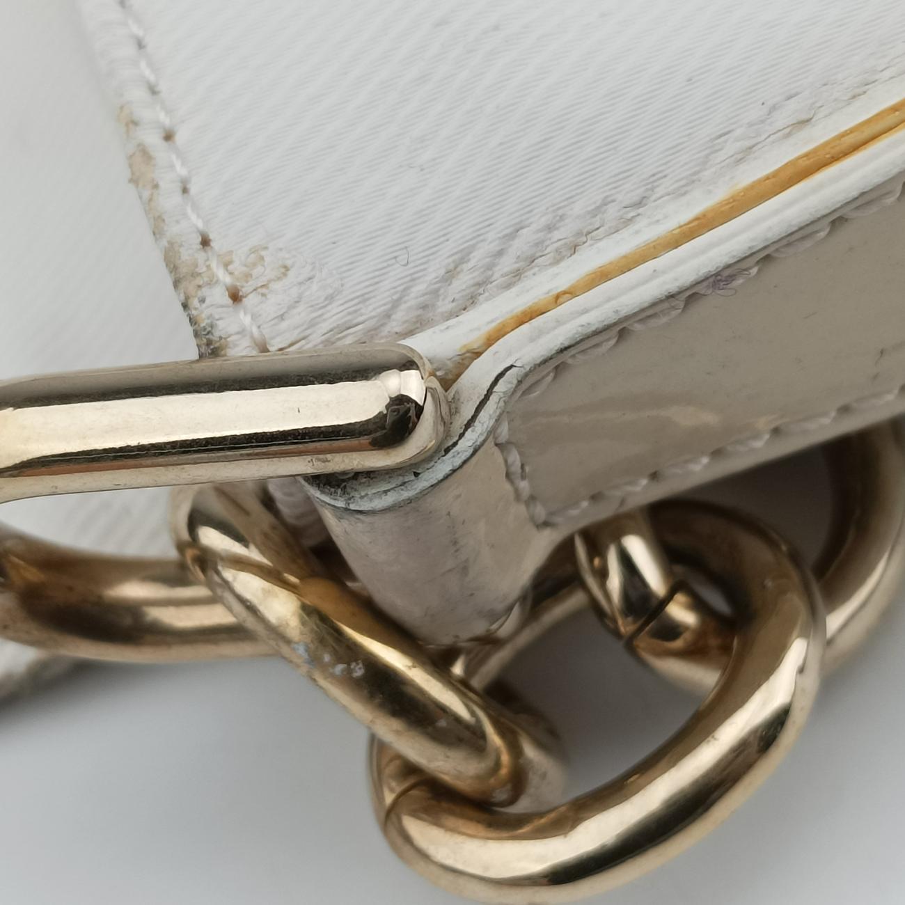 Pre-owned Fendi Mia Flap White Canvas 8BT163 shoulderbag | stylenewstar