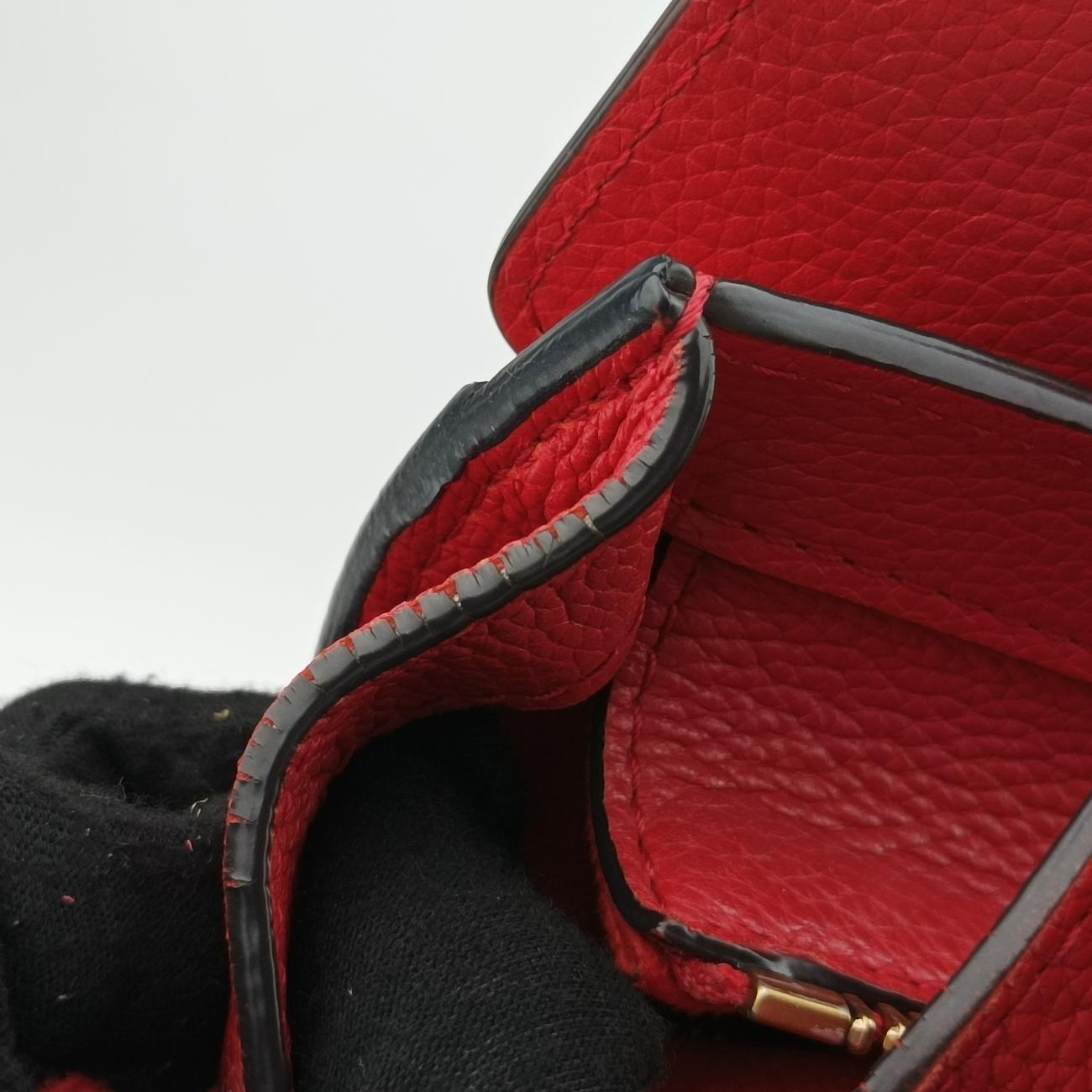 Pre-owned Celine Luggage Micro shopper Red Leather  handbag | stylenewstar