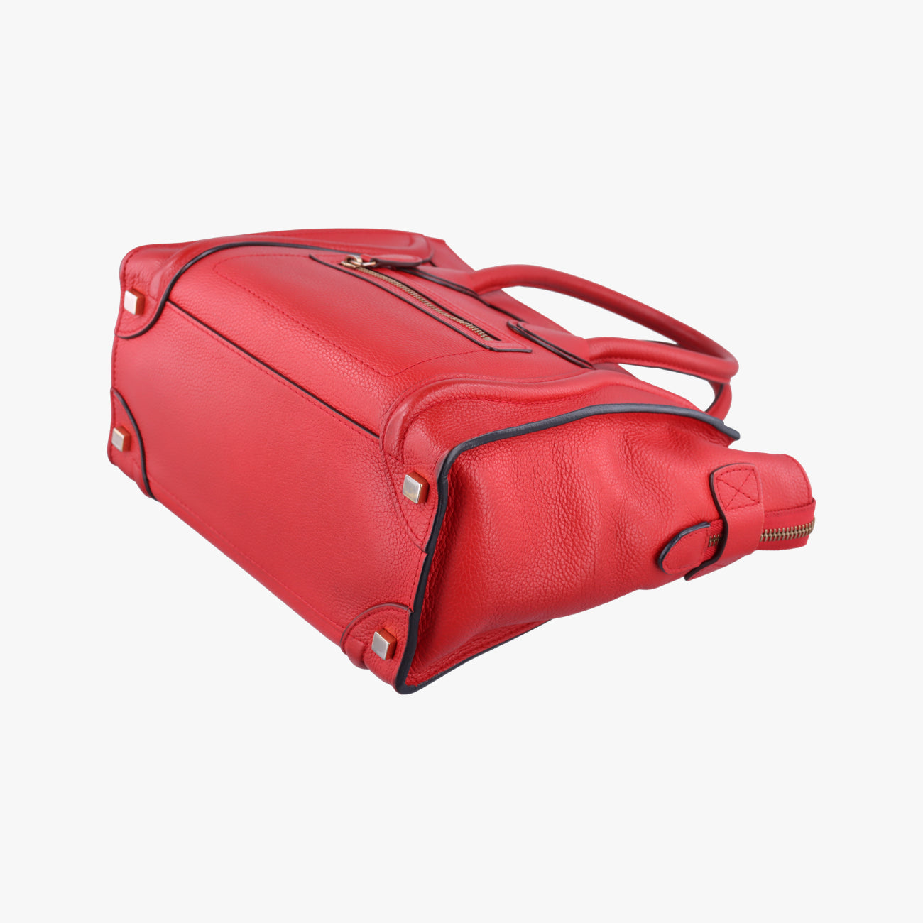 Pre-owned Celine Luggage Micro shopper Red Leather  handbag | stylenewstar