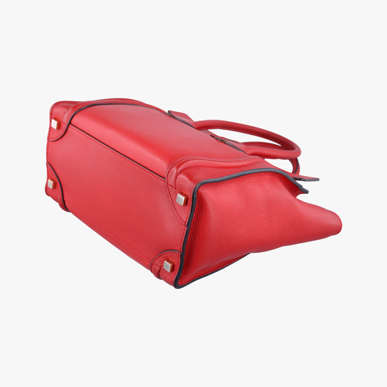 Pre-owned Celine Luggage Micro shopper Red Leather  handbag | stylenewstar