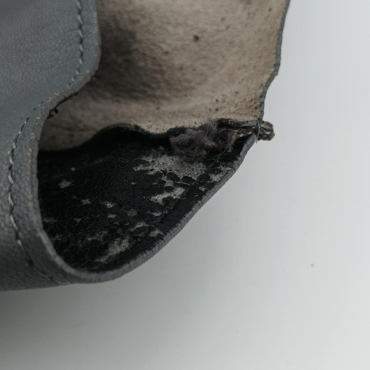 Pre-owned Celine Horizontal  side zip Grey leather  shoulderbag | stylenewstar