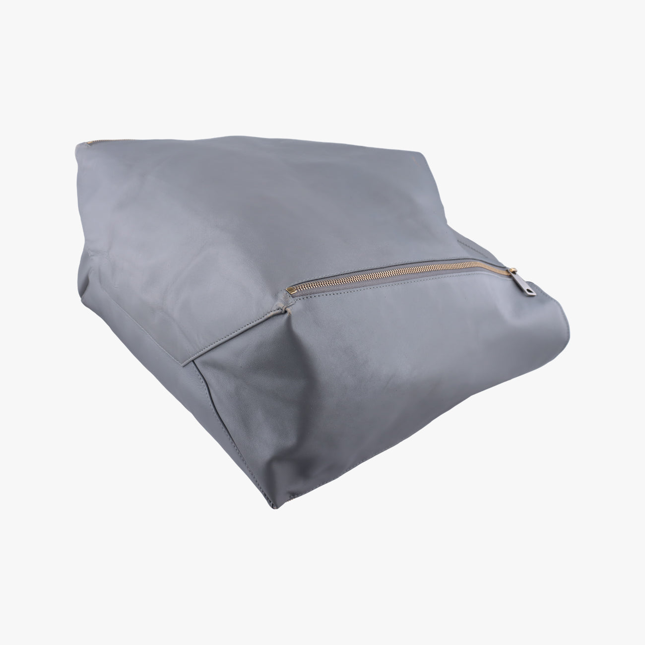 Pre-owned Celine Horizontal  side zip Grey leather  shoulderbag | stylenewstar