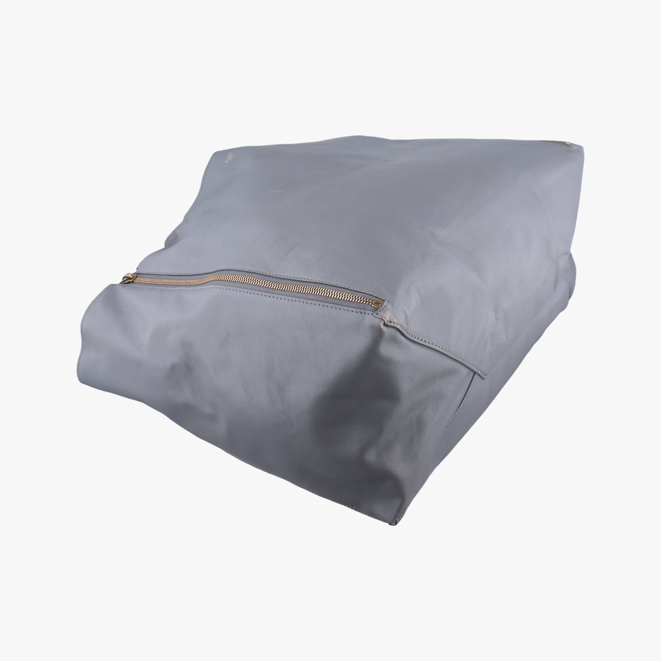 Pre-owned Celine Horizontal  side zip Grey leather  shoulderbag | stylenewstar