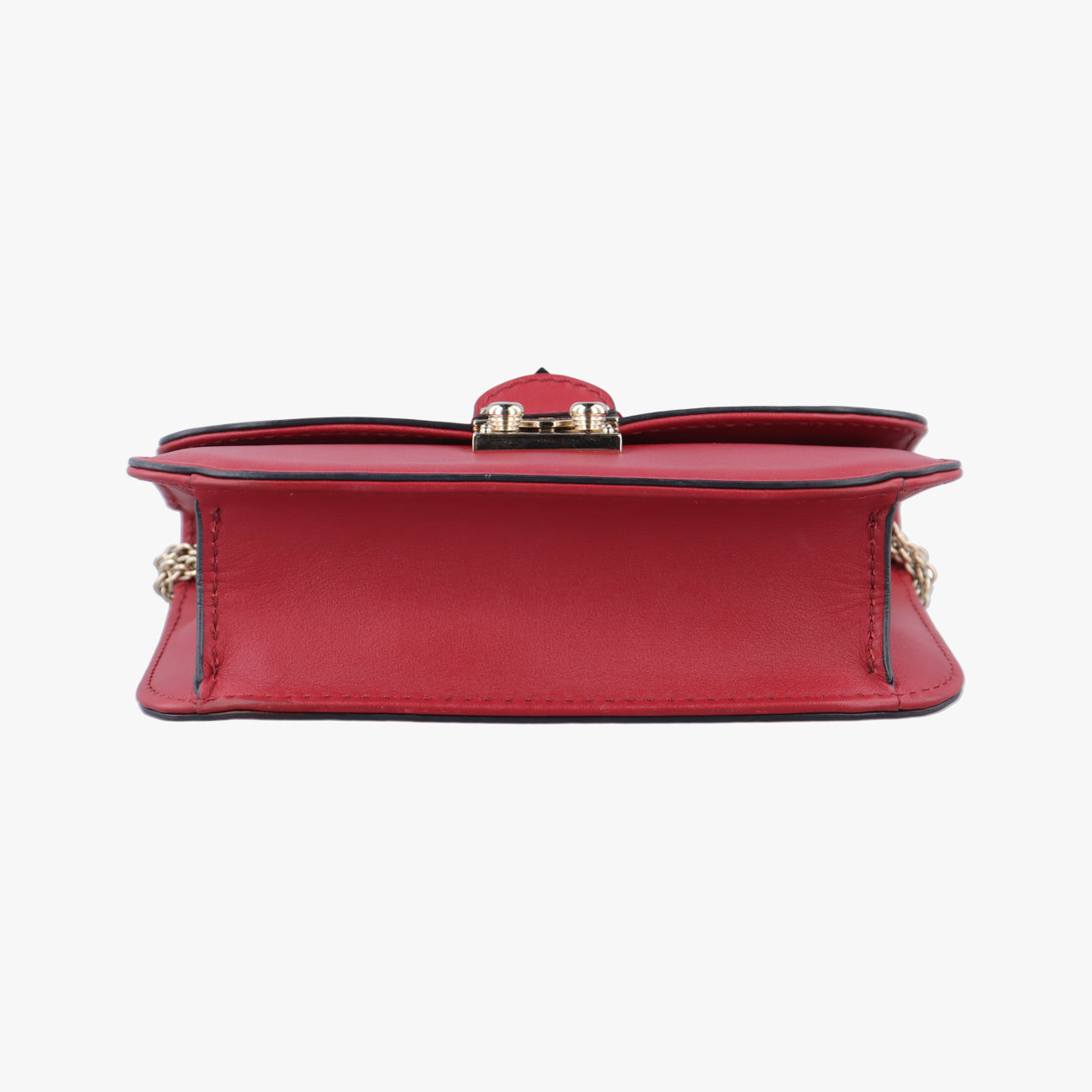 Pre-owned Valentino Rockstud Red Leather  shoulderbag | stylenewstar