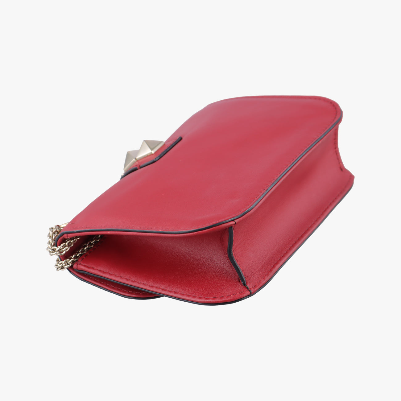 Pre-owned Valentino Rockstud Red Leather  shoulderbag | stylenewstar