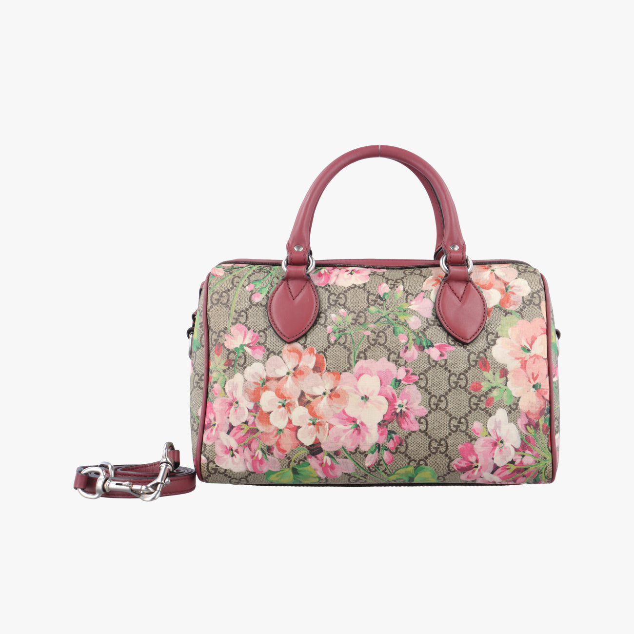 Pre-owned Gucci GG SUPREME beige×Multicolour PVC coated canvas x leather 409529 shoulderbag | stylenewstar