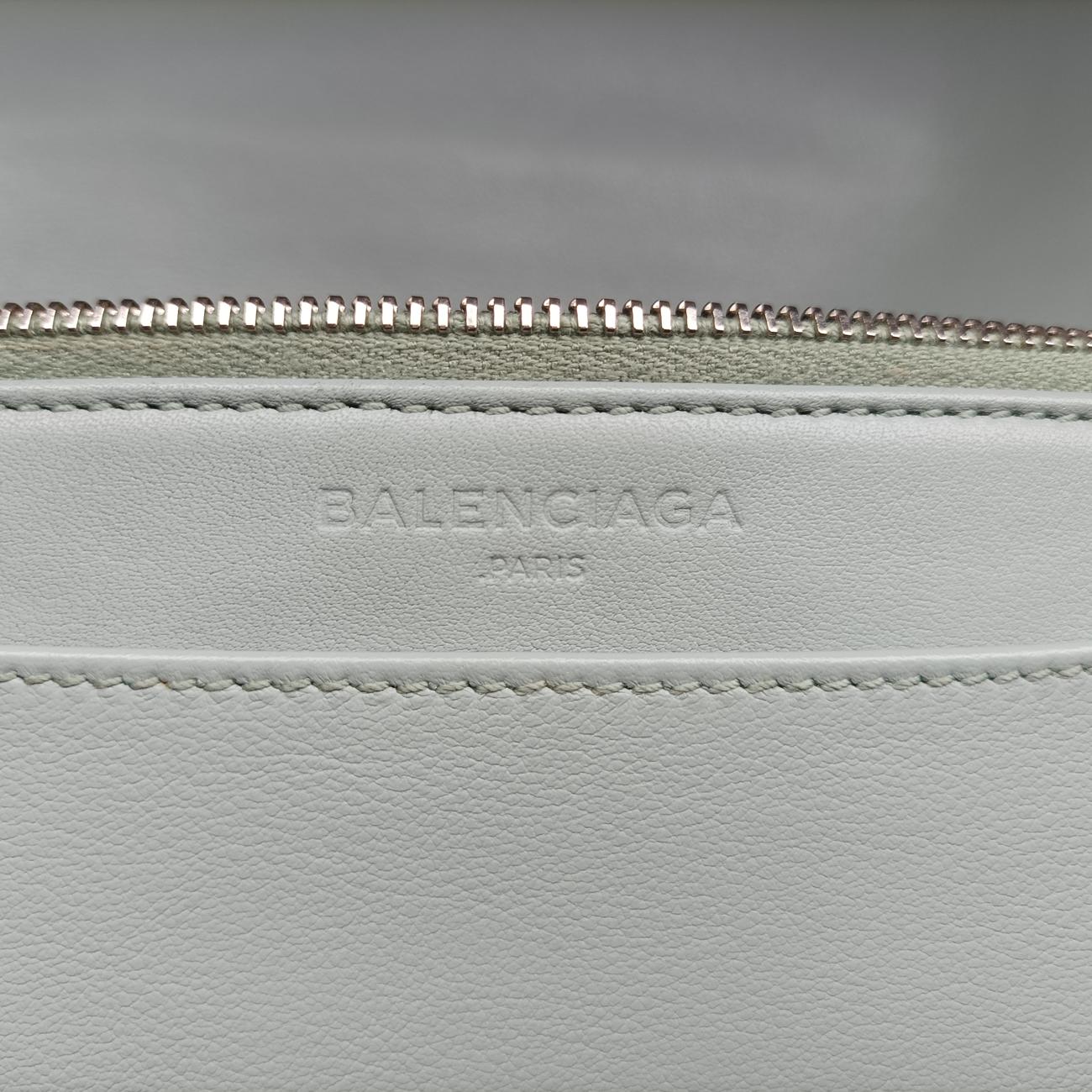 Pre-owned Balenciaga Metal Plate City Chain Blue Leather  shoulderbag | stylenewstar