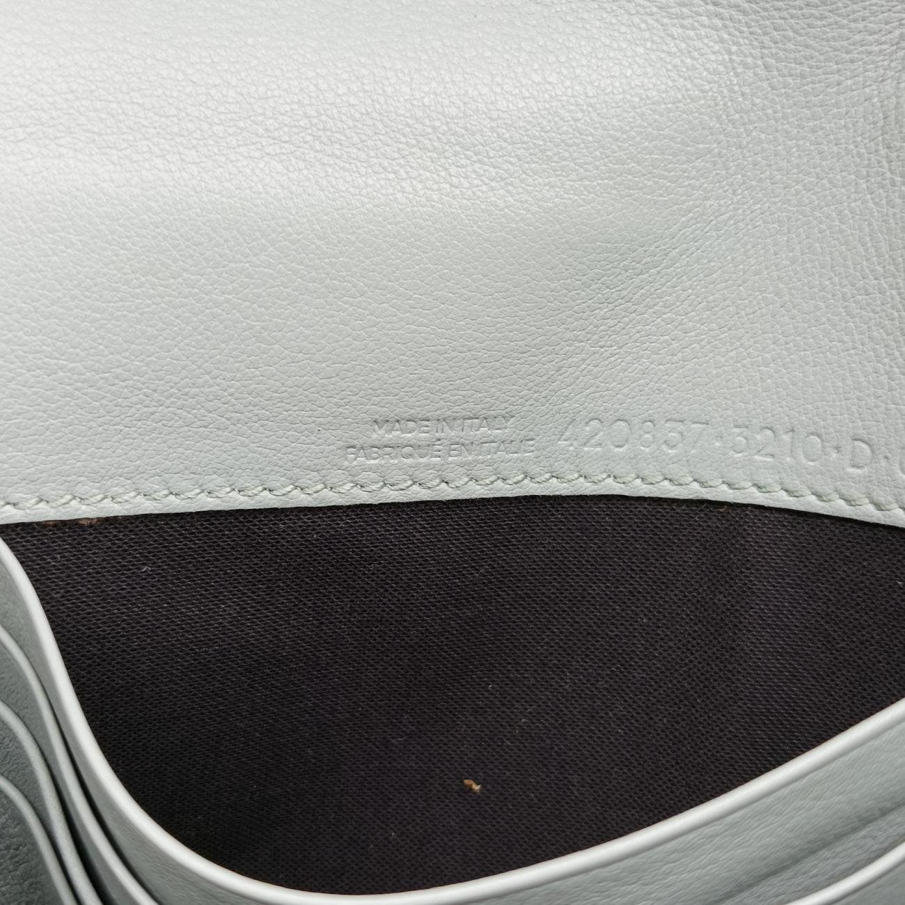 Pre-owned Balenciaga Metal Plate City Chain Blue Leather  shoulderbag | stylenewstar