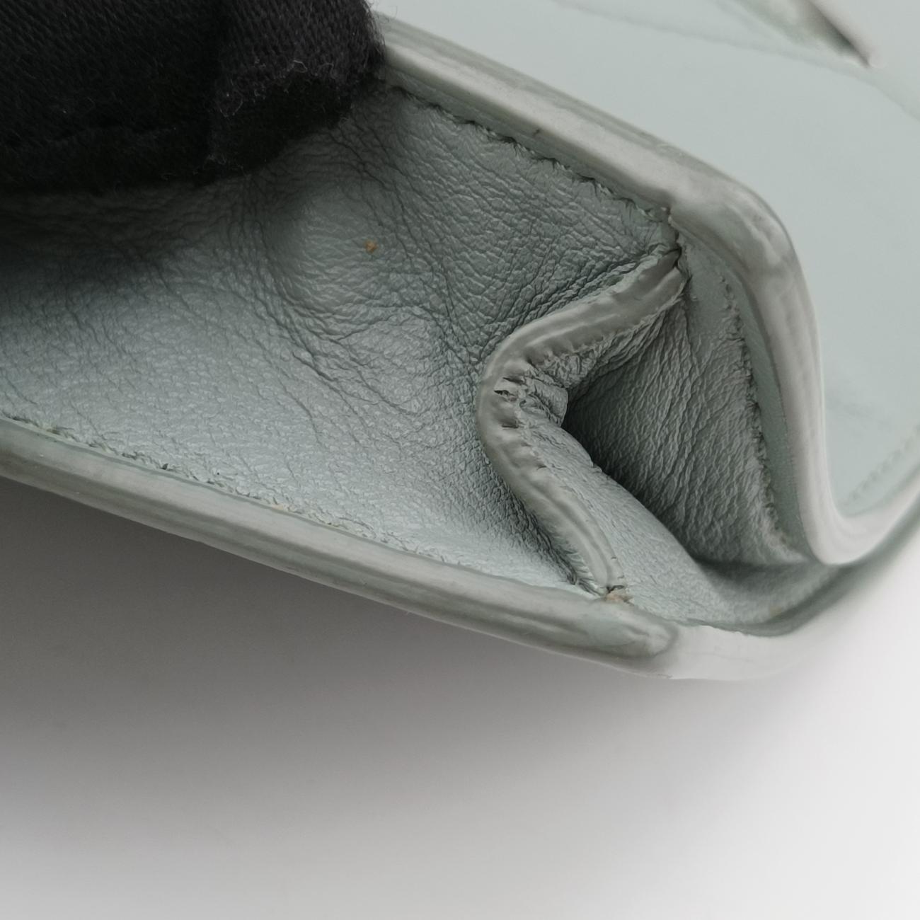 Pre-owned Balenciaga Metal Plate City Chain Blue Leather  shoulderbag | stylenewstar