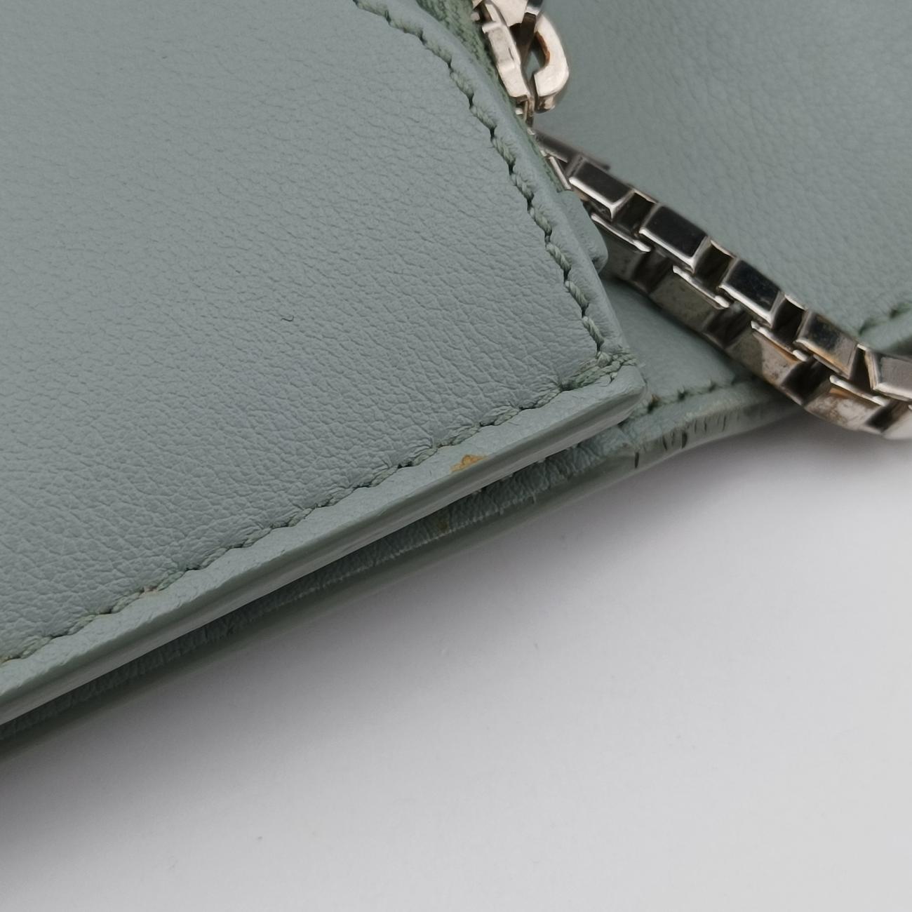 Pre-owned Balenciaga Metal Plate City Chain Blue Leather  shoulderbag | stylenewstar