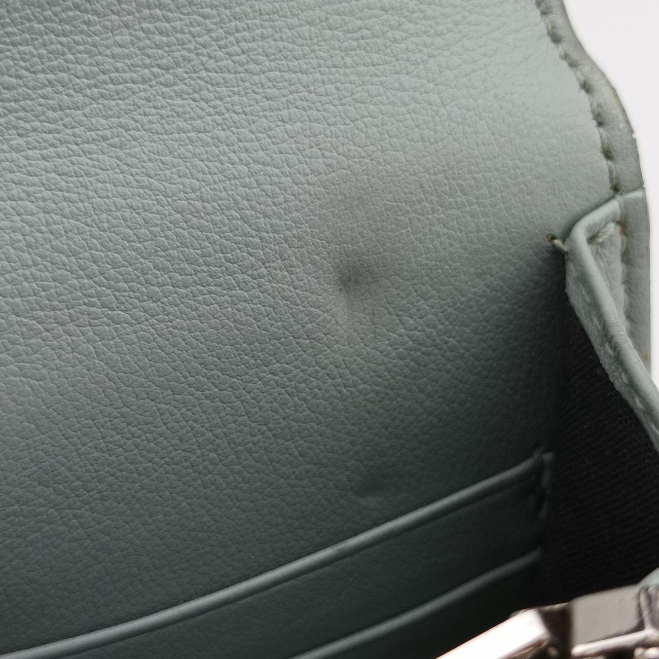 Pre-owned Balenciaga Metal Plate City Chain Blue Leather  shoulderbag | stylenewstar