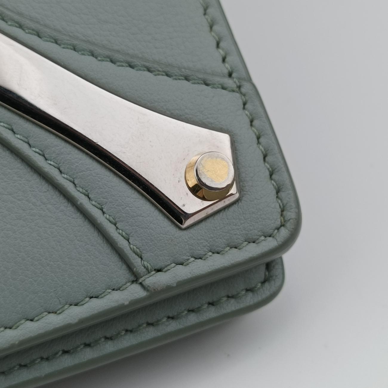 Pre-owned Balenciaga Metal Plate City Chain Blue Leather  shoulderbag | stylenewstar