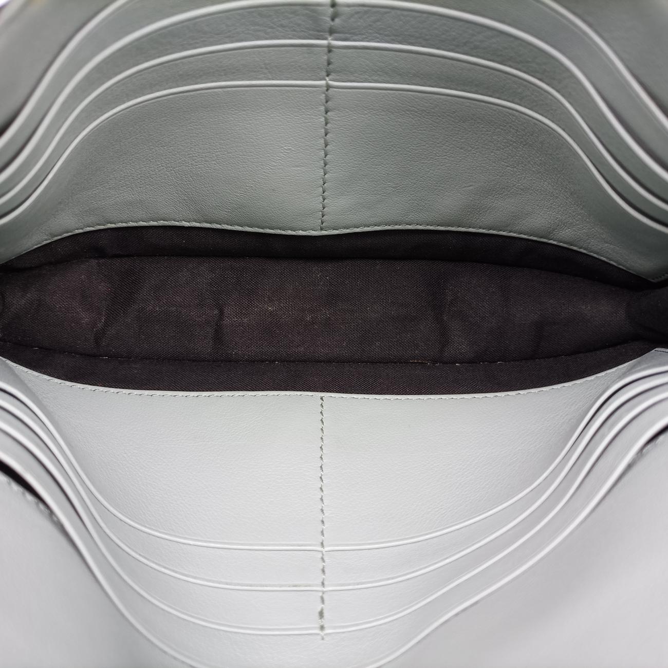 Pre-owned Balenciaga Metal Plate City Chain Blue Leather  shoulderbag | stylenewstar