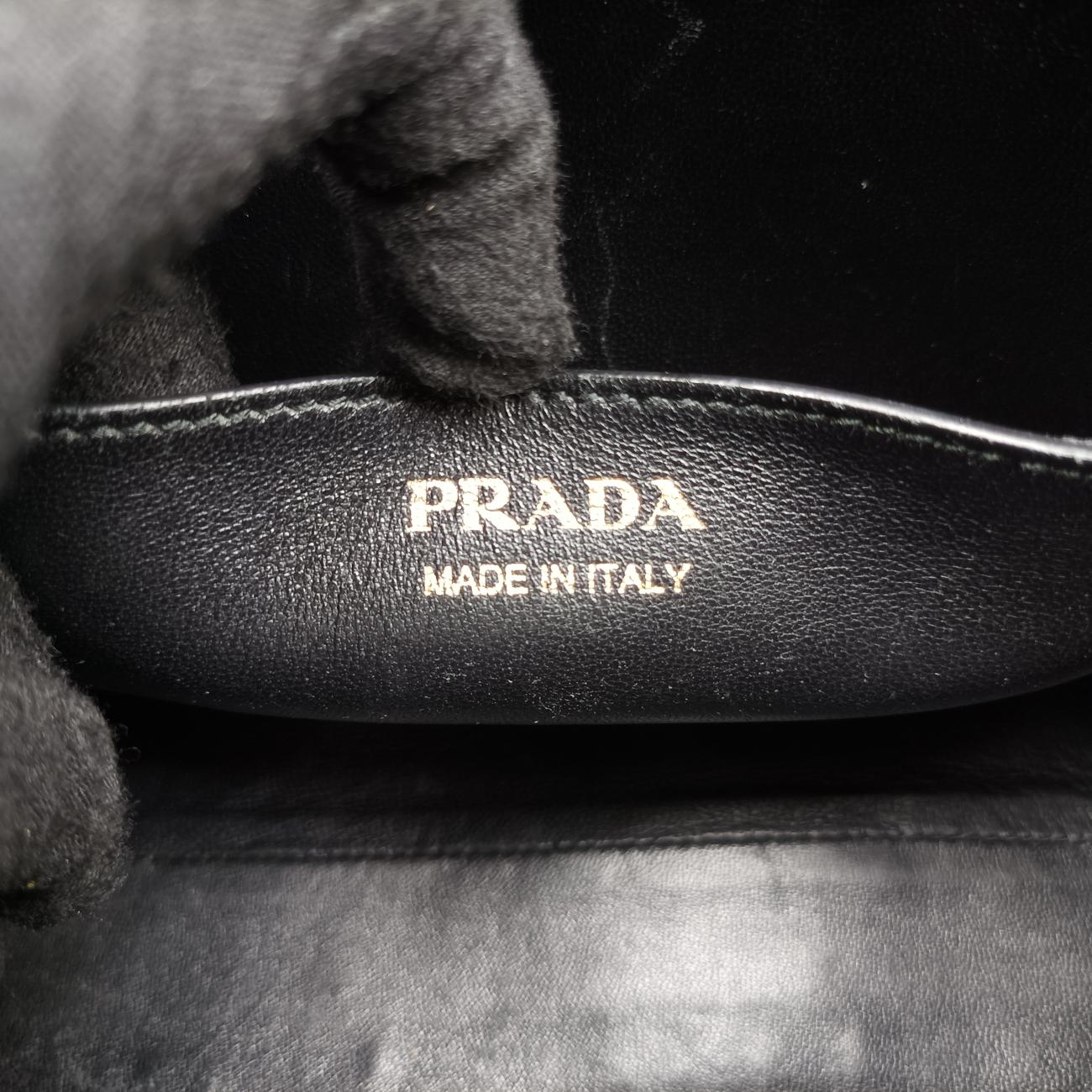 Pre-owned Prada Esplanade Black×Red SAFFIANO Leather 1BH043 shoulderbag | stylenewstar