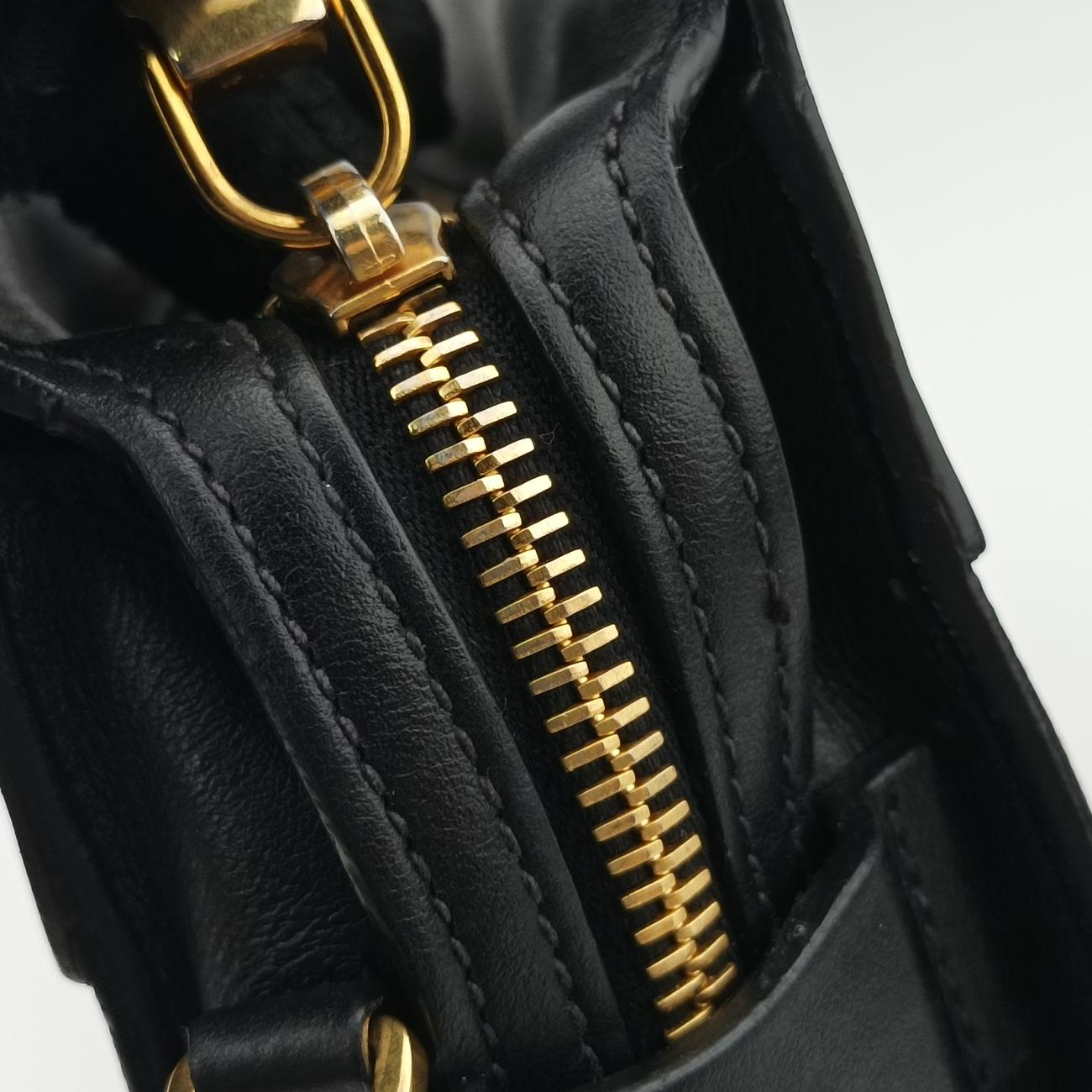 Pre-owned Prada Esplanade Black×Red SAFFIANO Leather 1BH043 shoulderbag | stylenewstar