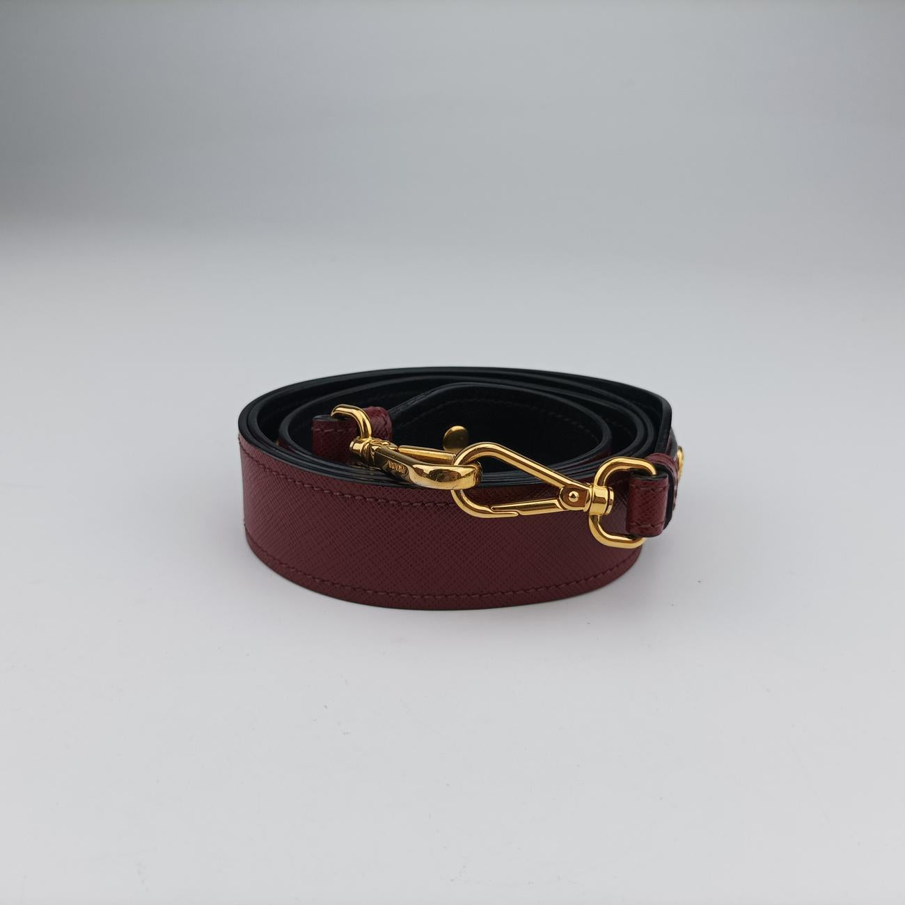 Pre-owned Prada Esplanade Black×Red SAFFIANO Leather 1BH043 shoulderbag | stylenewstar