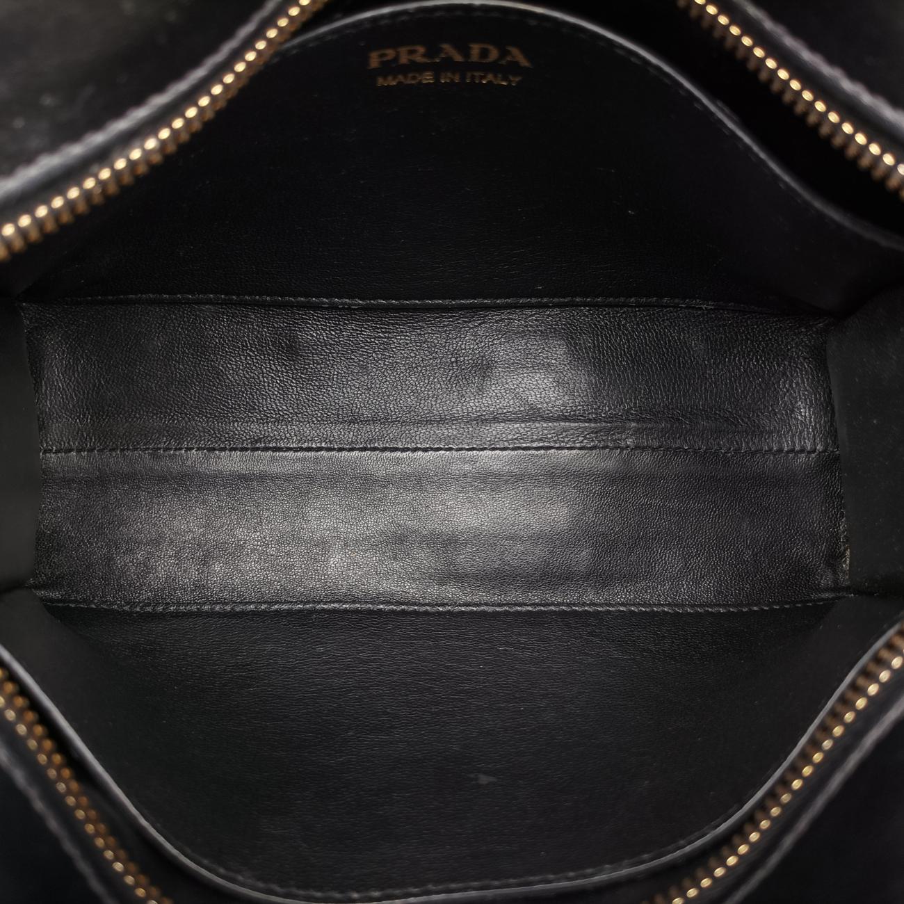Pre-owned Prada Esplanade Black×Red SAFFIANO Leather 1BH043 shoulderbag | stylenewstar