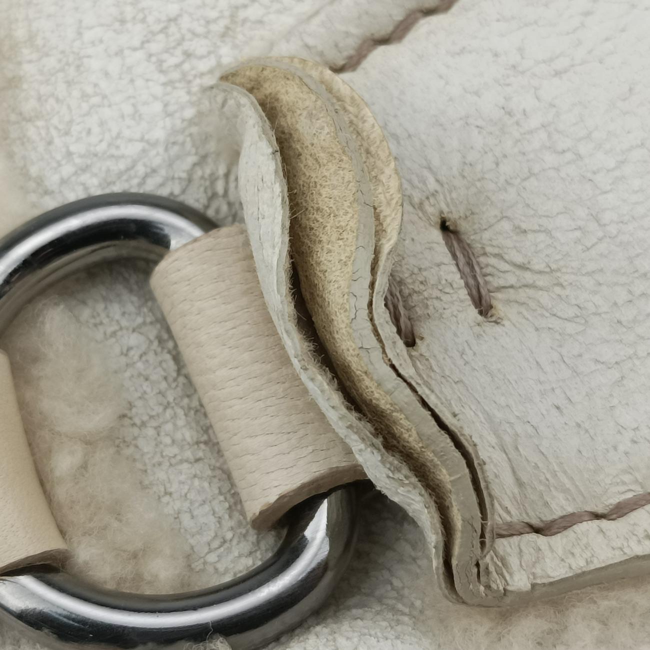 Pre-owned Prada Mouton White Shearling  shoulderbag | stylenewstar