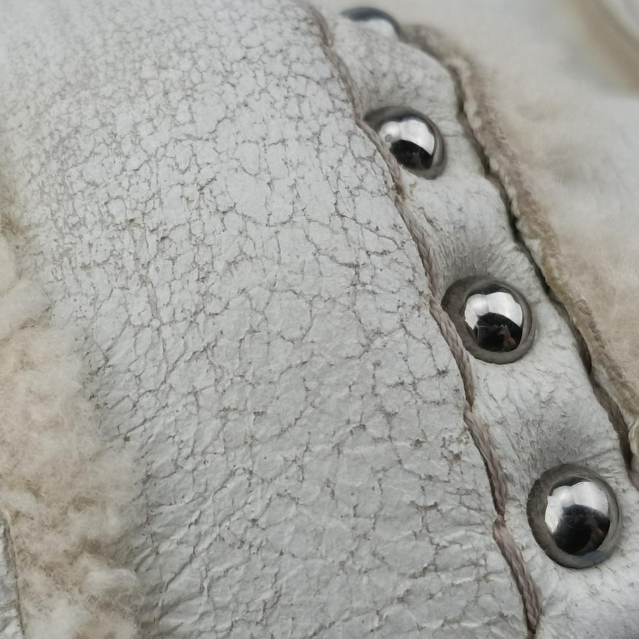 Pre-owned Prada Mouton White Shearling  shoulderbag | stylenewstar