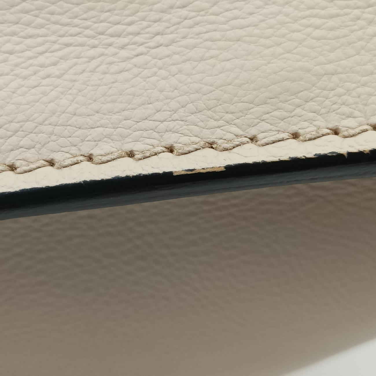 Pre-owned Prada Twin Pocket Double Zip Tote Beige Leather BN2619 shoulderbag | stylenewstar