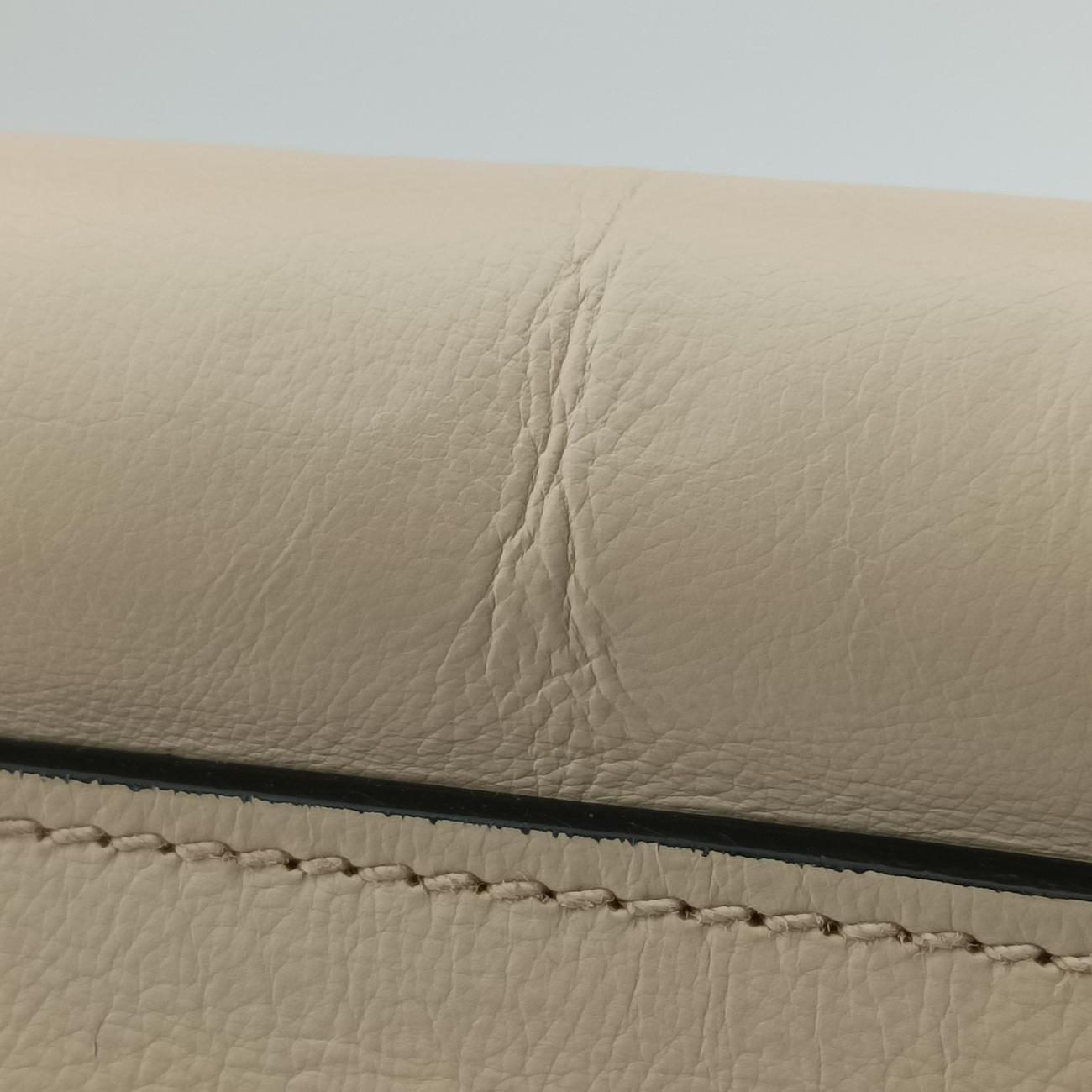 Pre-owned Prada Twin Pocket Double Zip Tote Beige Leather BN2619 shoulderbag | stylenewstar