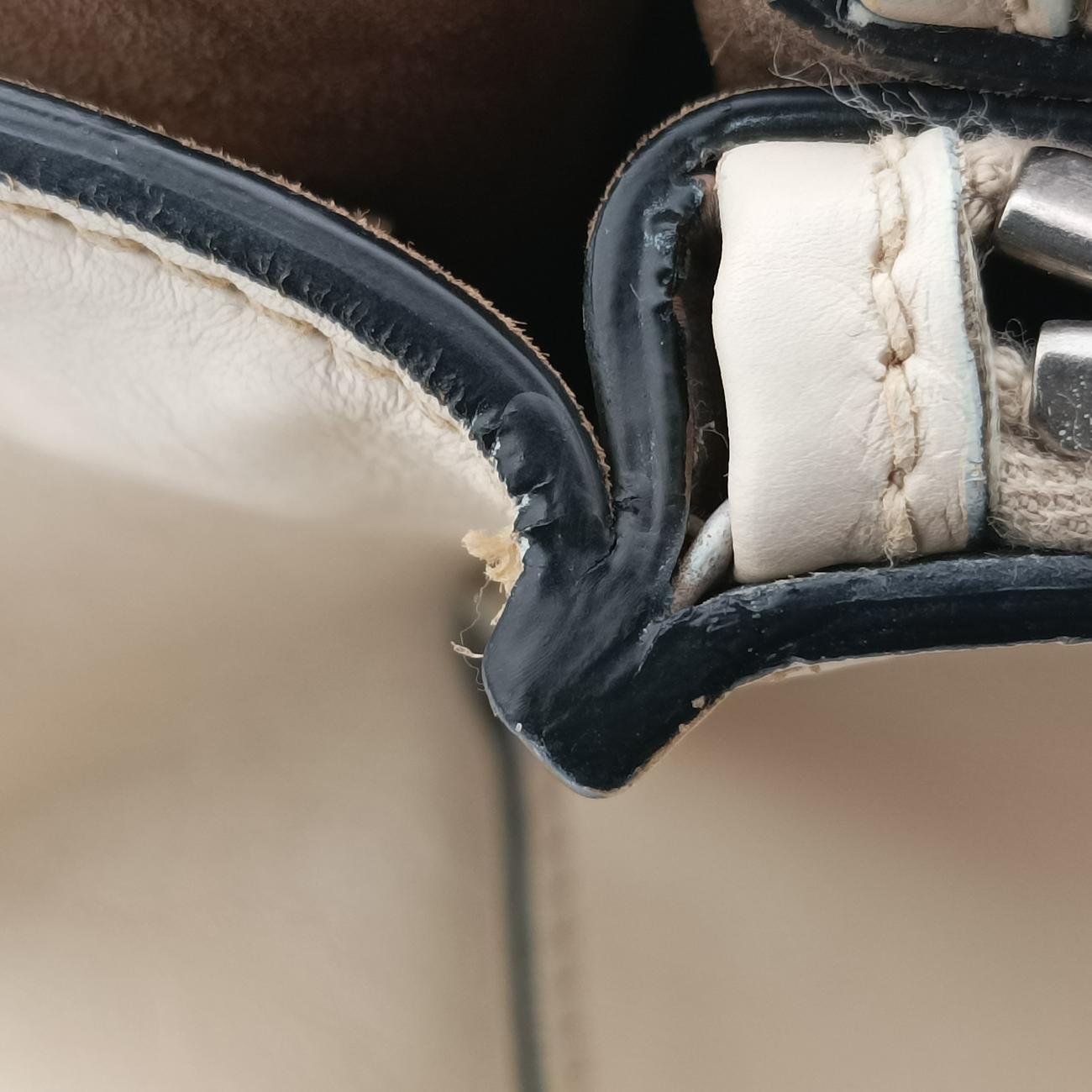 Pre-owned Prada Twin Pocket Double Zip Tote Beige Leather BN2619 shoulderbag | stylenewstar