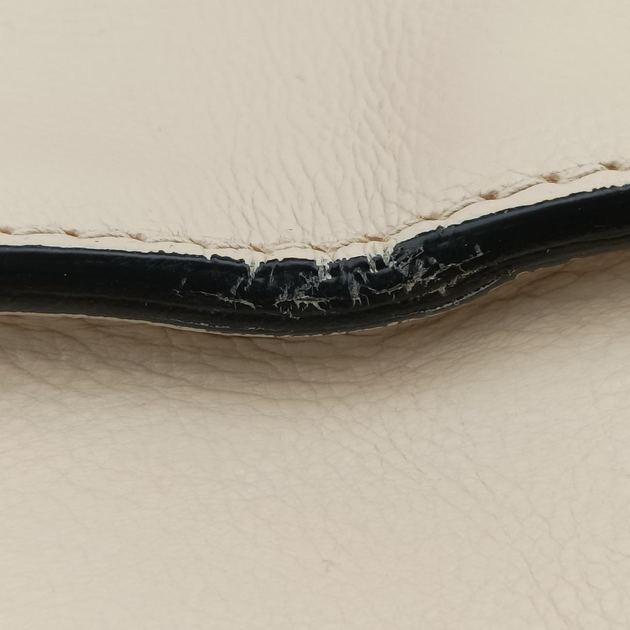 Pre-owned Prada Twin Pocket Double Zip Tote Beige Leather BN2619 shoulderbag | stylenewstar