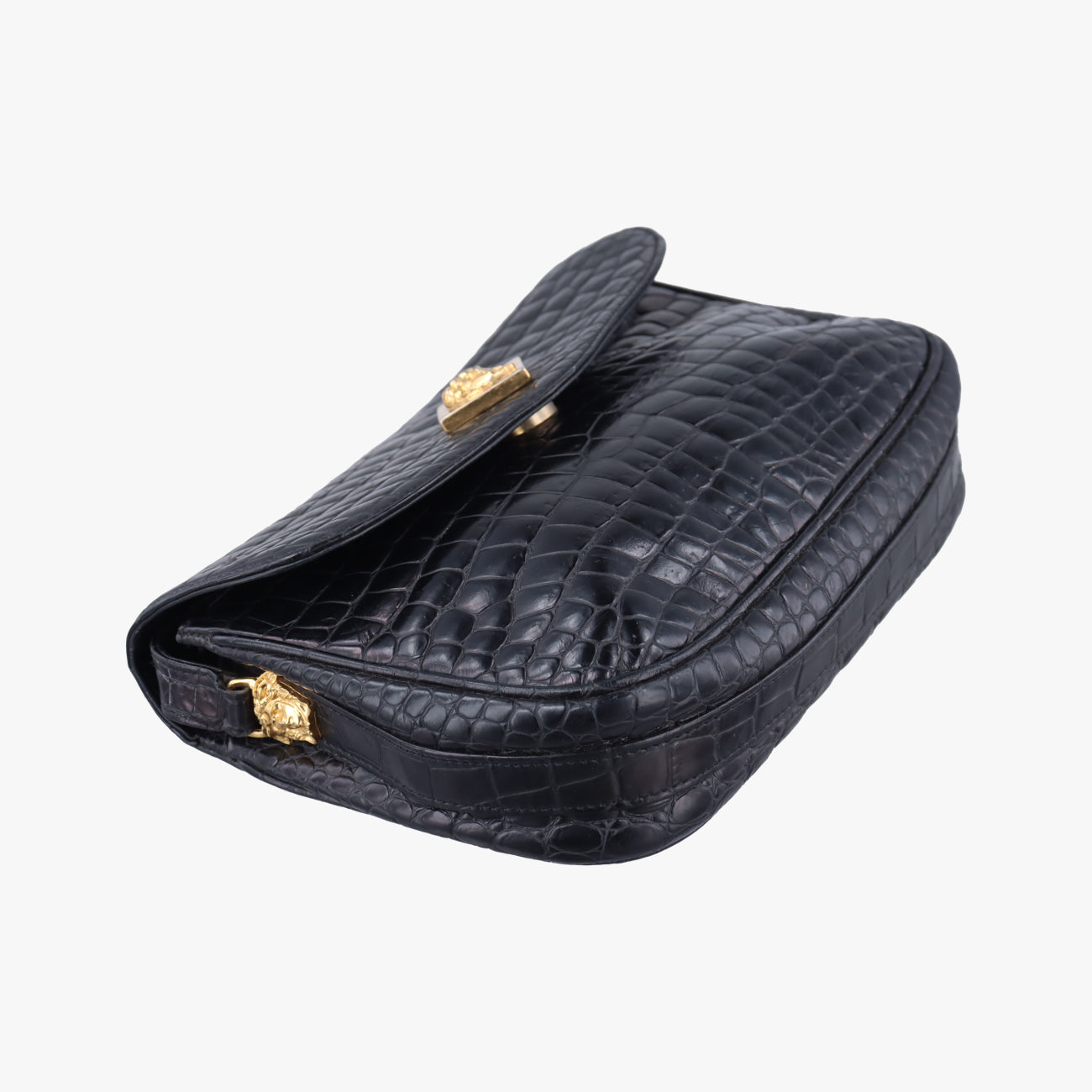 Pre-owned VERSACE Medusa Black leather  shoulderbag | stylenewstar