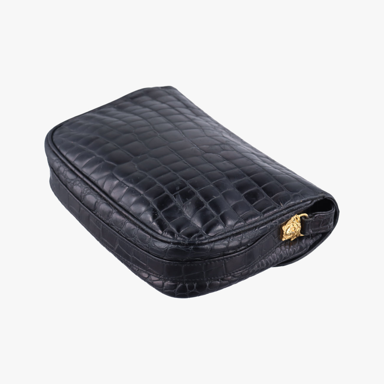 Pre-owned VERSACE Medusa Black leather  shoulderbag | stylenewstar