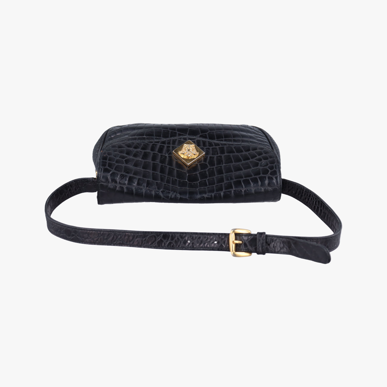 Pre-owned VERSACE Medusa Black leather  shoulderbag | stylenewstar