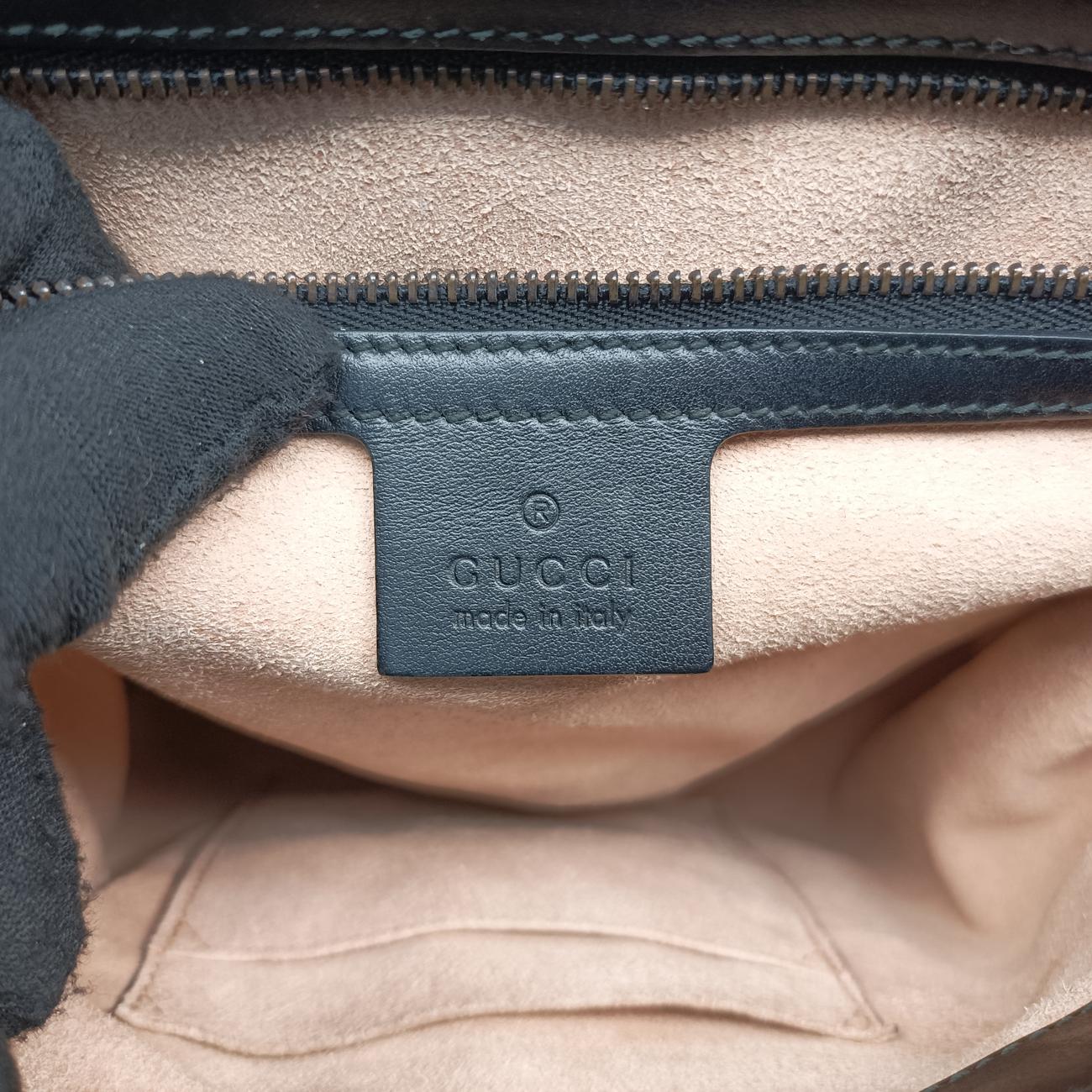 Pre-owned Gucci GG Marmont Black Leather 498109 shoulderbag | stylenewstar