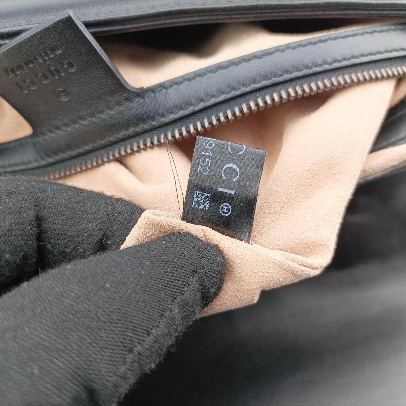 Pre-owned Gucci GG Marmont Black Leather 498109 shoulderbag | stylenewstar