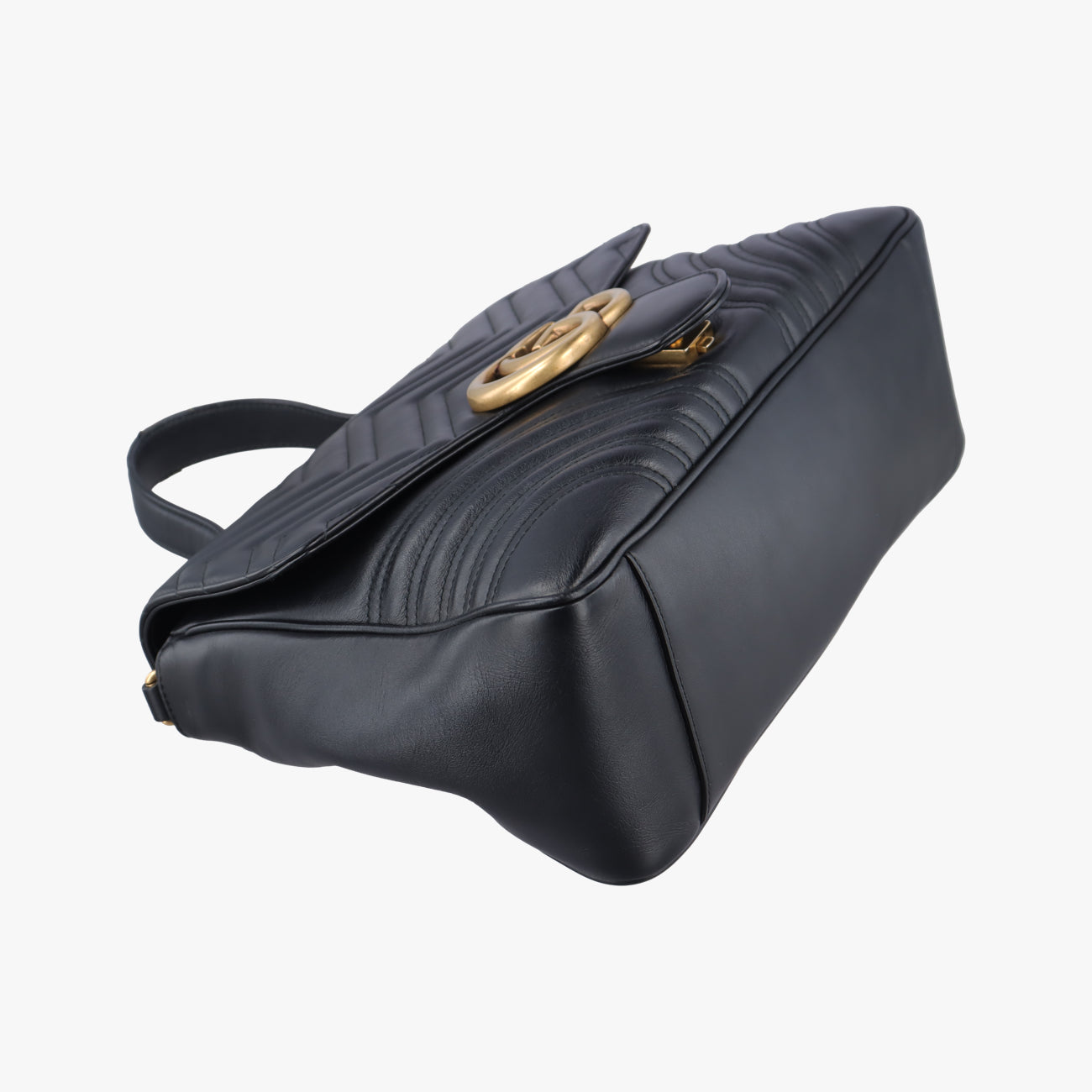 Pre-owned Gucci GG Marmont Black Leather 498109 shoulderbag | stylenewstar