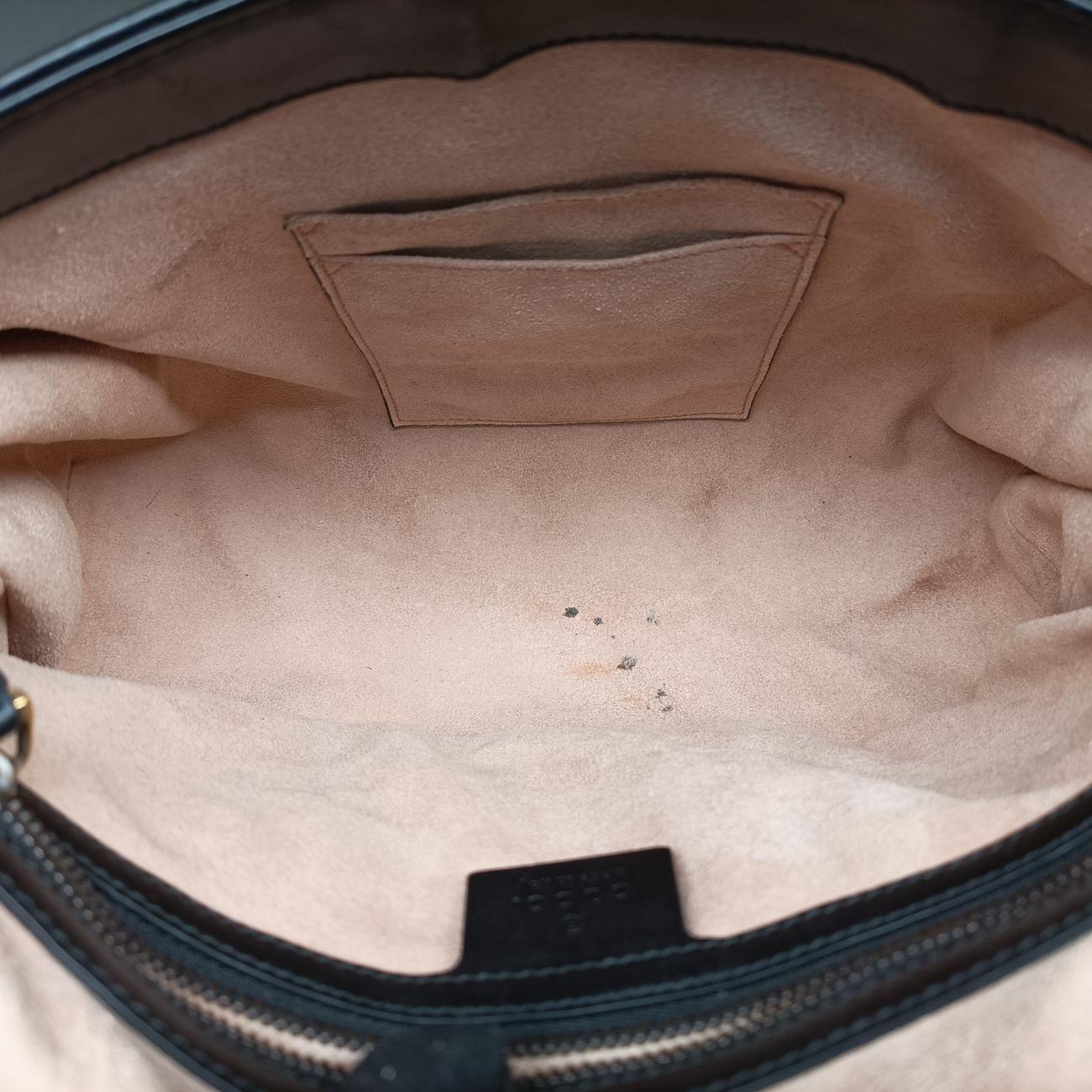 Pre-owned Gucci GG Marmont Black Leather 498109 shoulderbag | stylenewstar