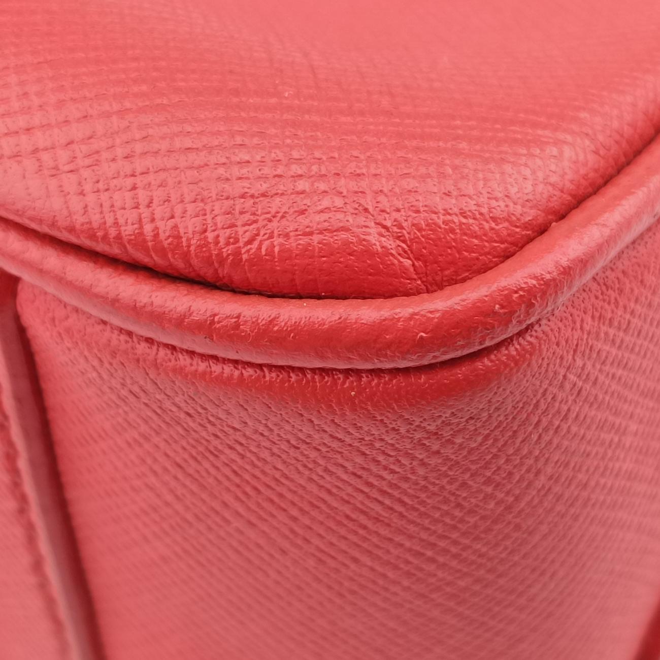 Pre-owned Prada Briefcase Business Orange SAFFIANO Leather VS0305 handbag | stylenewstar