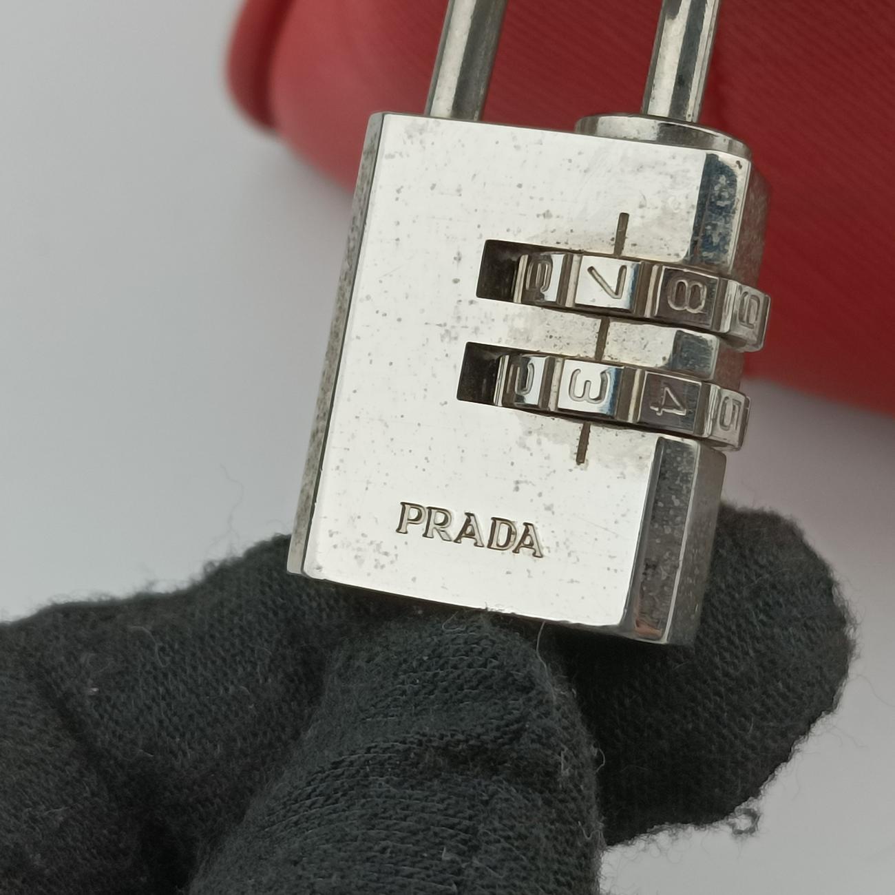 Pre-owned Prada Briefcase Business Orange SAFFIANO Leather VS0305 handbag | stylenewstar