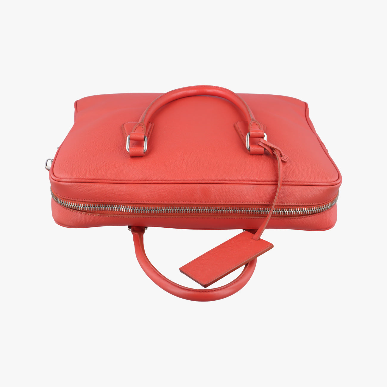 Pre-owned Prada Briefcase Business Orange SAFFIANO Leather VS0305 handbag | stylenewstar