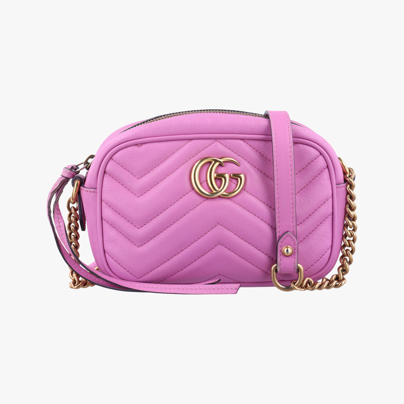 Pre-owned Gucci GG Marmont Rose Leather 448065 shoulderbag | stylenewstar