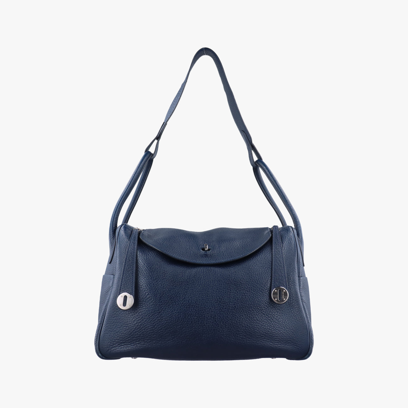 Vintage Hermes Lindy 34 Bleu Nuit Taurillon Clémence  shoulderbag | stylenewstar