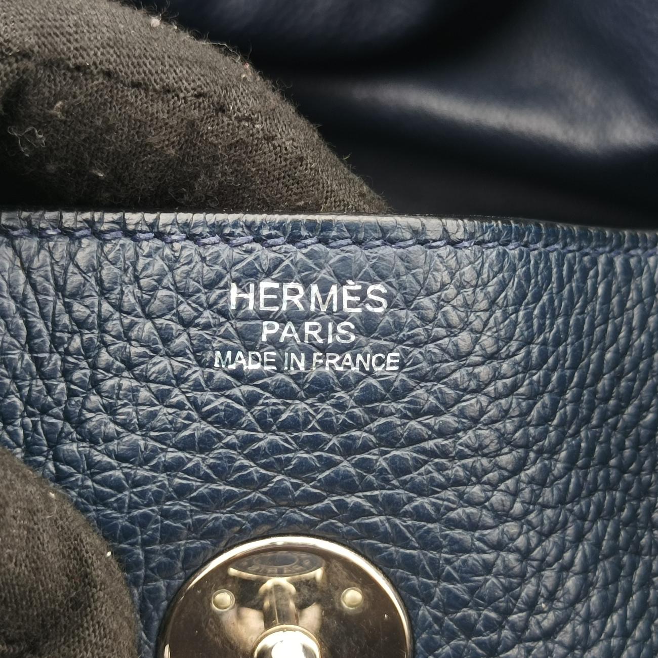 Vintage Hermes Lindy 34 Bleu Nuit Taurillon Clémence  shoulderbag | stylenewstar