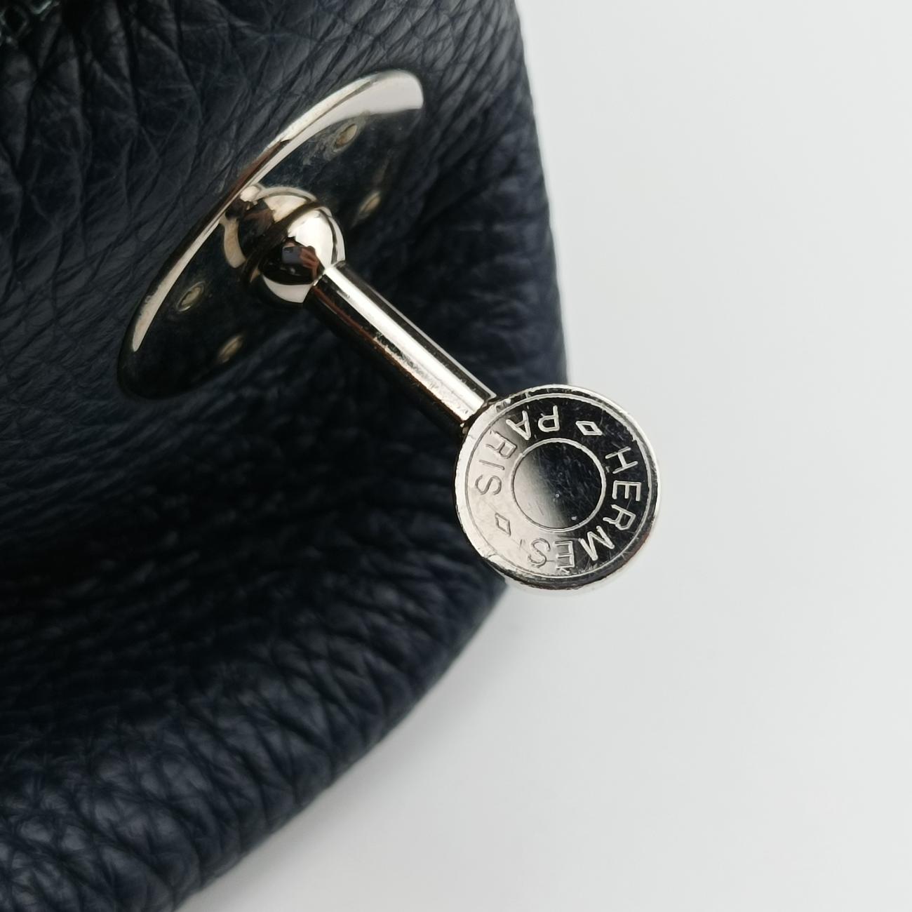 Vintage Hermes Lindy 34 Bleu Nuit Taurillon Clémence  shoulderbag | stylenewstar