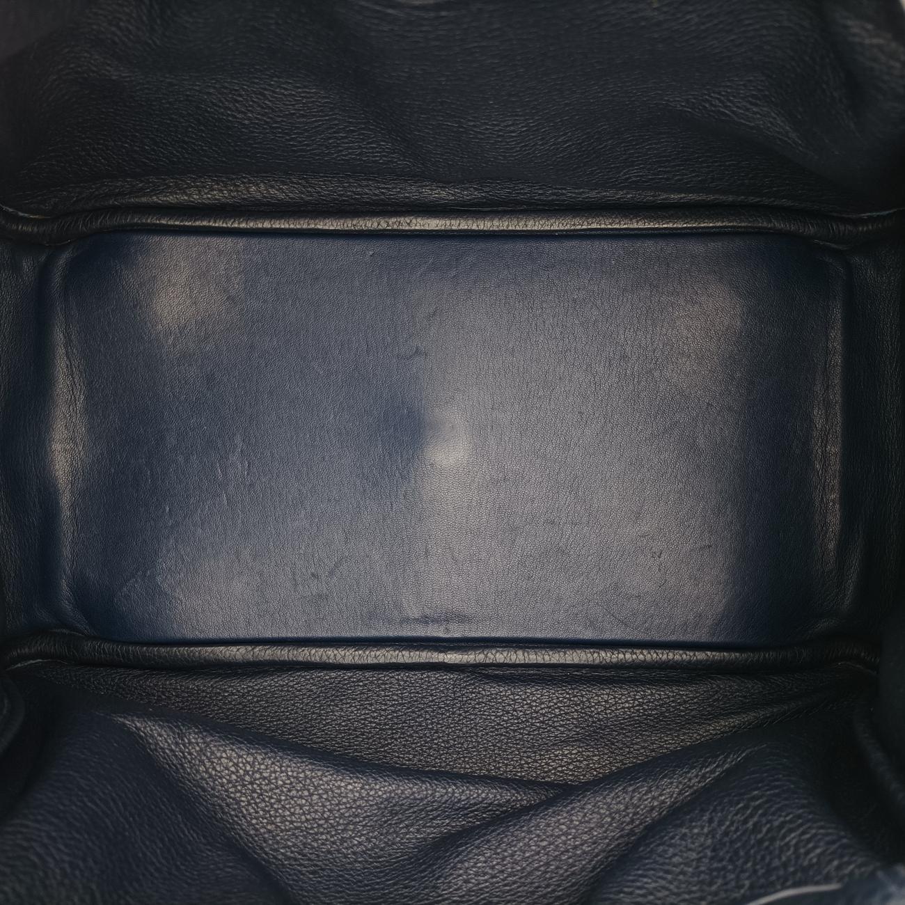 Vintage Hermes Lindy 34 Bleu Nuit Taurillon Clémence  shoulderbag | stylenewstar