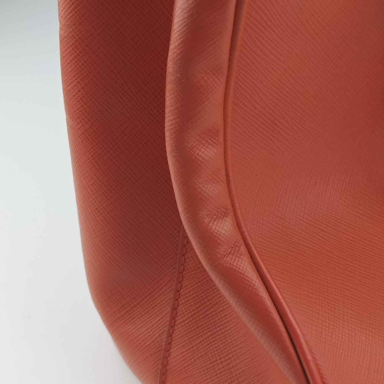 Pre-owned Prada Galleria Orange SAFFIANO Leather BN2274 shoulderbag | stylenewstar