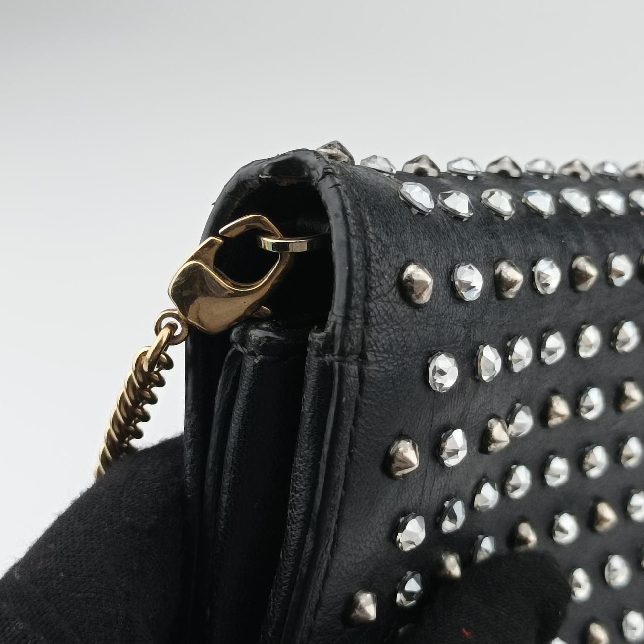 Secondhand VERSACE Studded Palazzo medusa Black Leather  shoulderbag | stylenewstar
