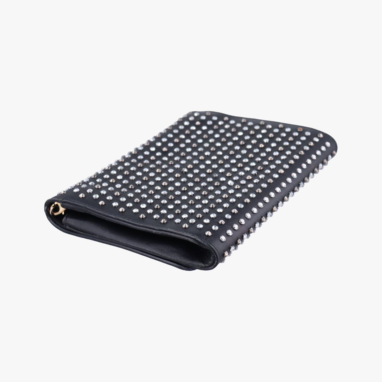 Secondhand VERSACE Studded Palazzo medusa Black Leather  shoulderbag | stylenewstar