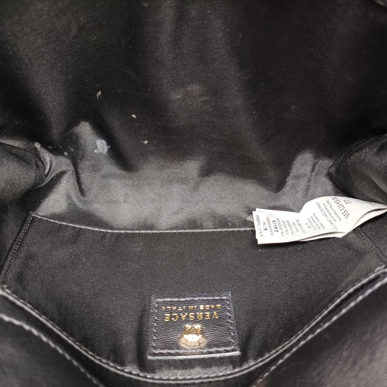 Secondhand VERSACE Studded Palazzo medusa Black Leather  shoulderbag | stylenewstar