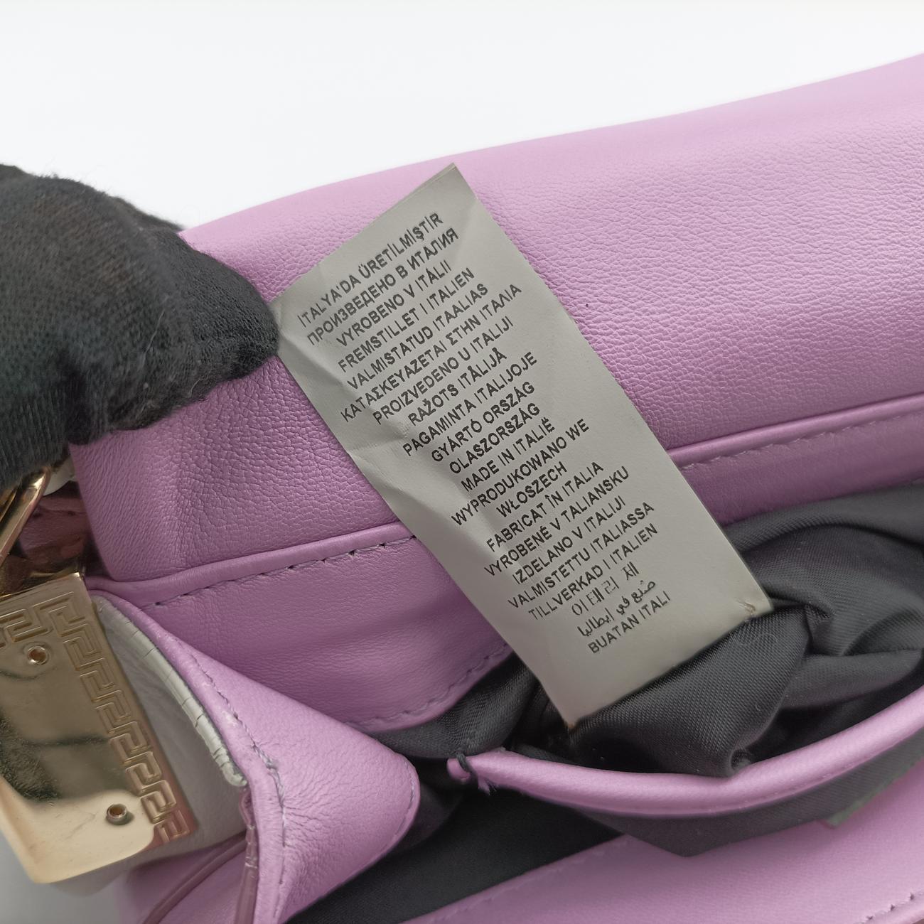 Pre-owned VERSACE La Medusa Blue×Pink lambskin  shoulderbag | stylenewstar